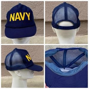 Vtg NAVY Trucker Hat